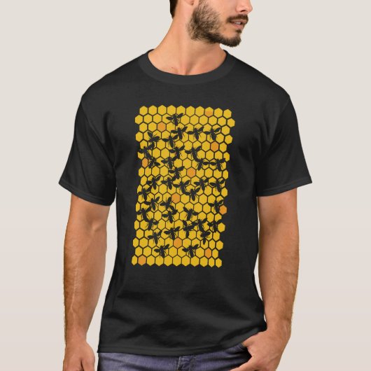 蜂の巣蜂の巣養蜂家 Tシャツ (正面)