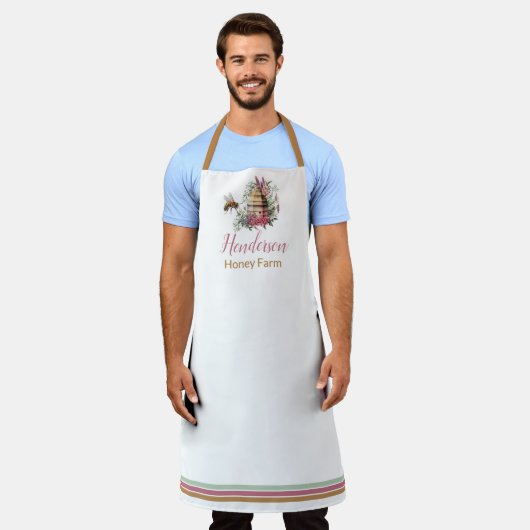 蜂の巣蜂蜜ビジネス エプロン (着用した状態)