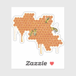 蜂の巣蜂蜜、蜂蜜を滴らせるハニカムのミツバチ シール