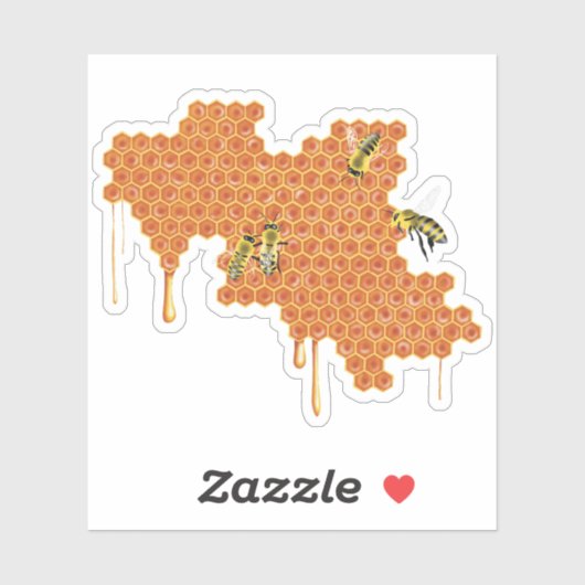 蜂の巣蜂蜜、蜂蜜を滴らせるハニカムのミツバチ シール (シート)