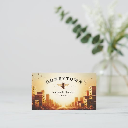 蜂の巣風景ハチミツ 名刺 (スタンド正面)