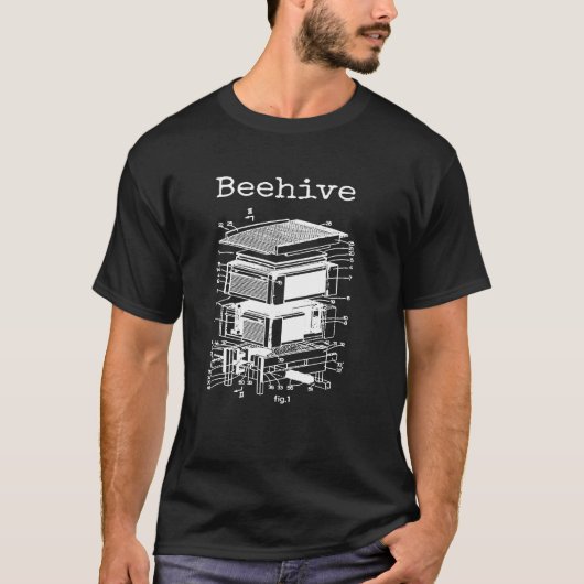 蜂の巣 特許 養蜂家 Tシャツ (正面)