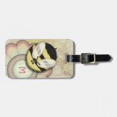 蜂の幸せでパーソナライズなモノグラム ラゲッジタグ (正面横)