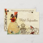 蜂の幸せなヴィンテージ-ホテル情報カード エンクロージャーカード (正面/裏面)