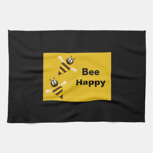 蜂の幸せな《昆虫》マルハナバチの台所タオル キッチンタオル (横)