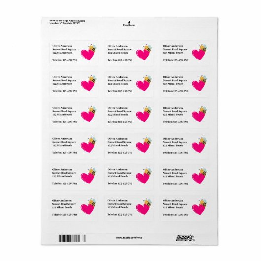 蜂の愛のアドレス ラベル (フルシート)