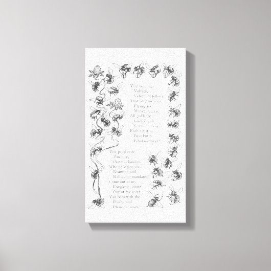 蜂の愛 – ヴィンテージのイメージと詩 キャンバスプリント (正面)