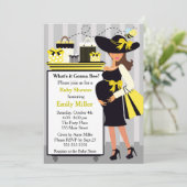 蜂の招待状のベビーシャワーの性は妊娠した明らかにします 招待状 (スタンド正面)