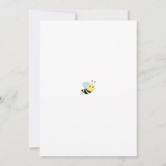 蜂の招待状のベビーシャワーの性は妊娠した明らかにします 招待状 (裏面)