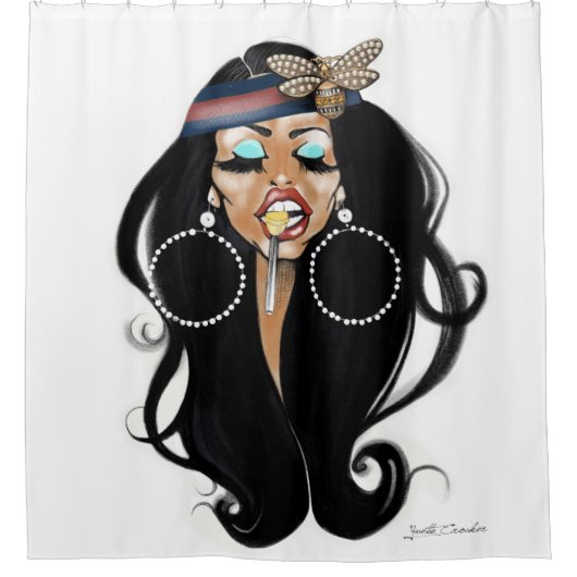 蜂の控え目なシャワー・カーテン シャワーカーテン (正面)