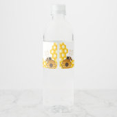 蜂の日イエローハニービー最初の女の子の誕生日パーティー ペットボトルラベル (裏面)