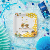 蜂の日イエローハニービー最初の女の子の誕生日パーティー ペーパープレート (パーティー)