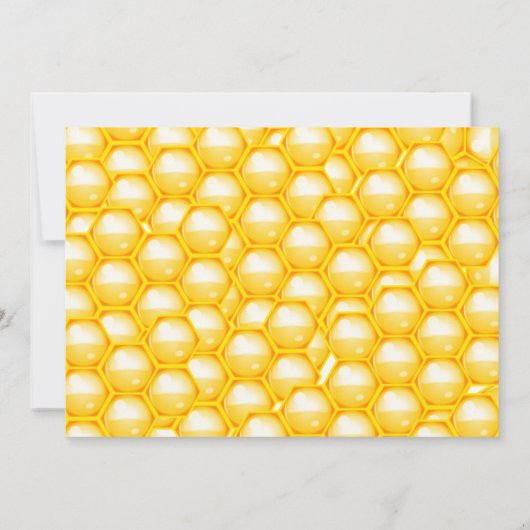 蜂の日イエローハニービー最初の女の子の誕生日パーティー 招待状 (裏面)