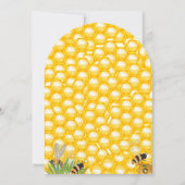 蜂の日イエローハニービー最初の女の子の誕生日パーティー 招待状 (裏面)