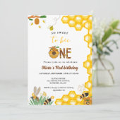 蜂の日イエローハニービー最初の女の子の誕生日パーティー 招待状 (スタンド正面)