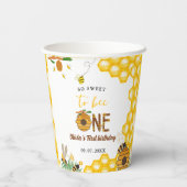 蜂の日イエローハニービー最初の女の子の誕生日パーティー 紙コップ (裏面)