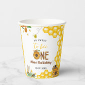 蜂の日イエローハニービー最初の女の子の誕生日パーティー 紙コップ (正面)