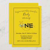 蜂の最初誕生会上のぶんぶん言う音 招待状 (正面/裏面)