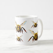 蜂の模様の昆虫イラスト コーヒーマグカップ (正面右)