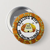 蜂の毒液のセラピーボタンによって治療 缶バッジ (正面&裏面)