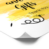 蜂の水色のカードとギフトサイン ポスター (角)