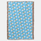 蜂の水色アートブルーのパターン投げ スローブランケット (正面縦)