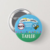 蜂の注意深いナットのアレルギー警報ボタン 缶バッジ (正面&裏面)