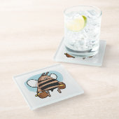 蜂の漫画 ガラスコースター (アングル)