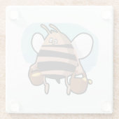 蜂の漫画 ガラスコースター (裏面)