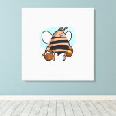 蜂の漫画 キャンバスプリント (インサイチュ (ウッドフロア))