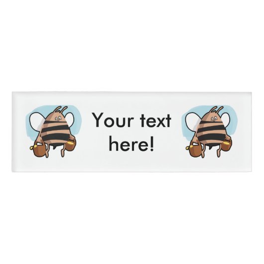 蜂の漫画 名札 (正面)
