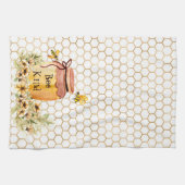 蜂の種類の蜂蜜ポット キッチンタオル (横)