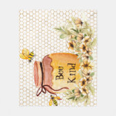 蜂の種類の蜂蜜ポット フリースブランケット (正面)