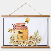 蜂の種類の蜂蜜ポット 吊り下げ型タペストリー (正面)