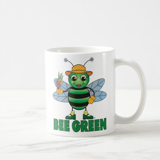 蜂の緑のコーヒー・マグ コーヒーマグカップ (右)