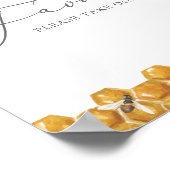 蜂の緑の赤ちゃんシャワーの好意サイン ポスター (角)