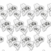 蜂の膝を白黒で表示する シール (正面)