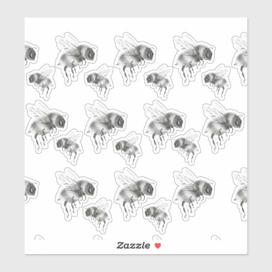 蜂の膝を白黒で表示する シール (シート)