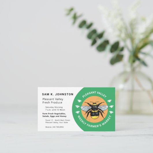 蜂の自然恋人の農家か庭師を救って下さい 名刺 (スタンド正面)