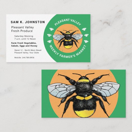 蜂の自然恋人の農家か庭師を救って下さい 名刺 (正面/裏面)