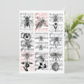 蜂の花シート音楽ノートコラージュアート サンキューカード (スタンド正面)