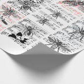 蜂の花シート音楽ノートコラージュアート ラッピングペーパー (角)