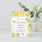 蜂の花模様蜂蜜の夏の招待 ポストカード (スタンド正面)