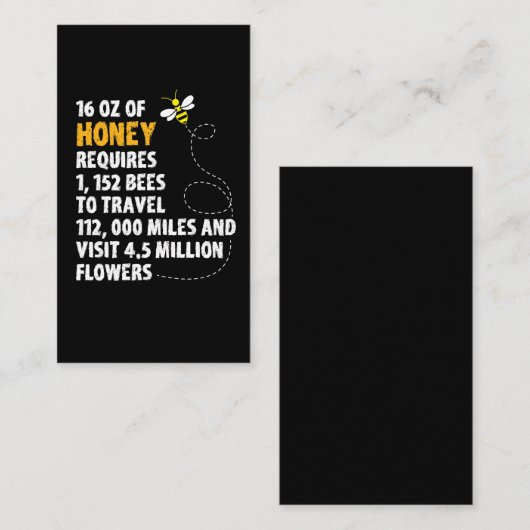 蜂の蜂蜜の統計量の植物によっては養蜂家が開花します 名刺 (正面/裏面)