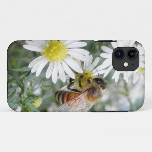 蜂の蜂蜜の蜂の野生の花の花のデイジーの写真 Case-Mate iPhoneケース (裏面(横))