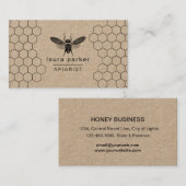 蜂の蜂蜜の販売人のApiaristの白黒の六角形 名刺 (正面/裏面)