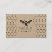 蜂の蜂蜜の販売人のApiaristの白黒の六角形 名刺 (正面)