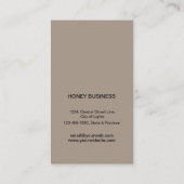 蜂の蜂蜜の販売人のApiaristの素朴なブラウンの六角形 名刺 (裏面)