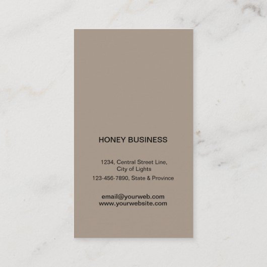 蜂の蜂蜜の販売人のApiaristの素朴なブラウンの六角形 名刺 (裏面)