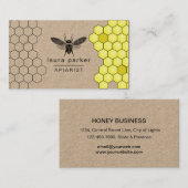 蜂の蜂蜜の販売人のApiaristの黒の黄色の六角形 名刺 (正面/裏面)